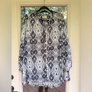 Show Me Your Mumu Navy Snake Skin Print Swim Suit Cover Up Tunic Dress Size XS